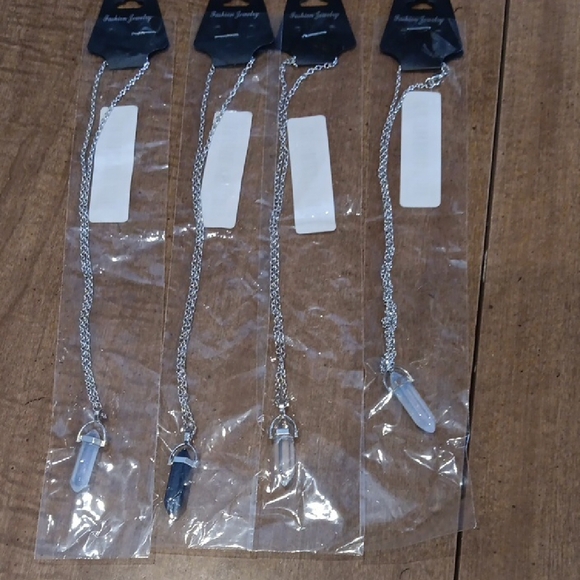 unbranded Jewelry - Silvertone Crystal Pendant Necklaces